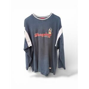 Disneyland Resort Mickey Mouse Long Sleeve Shirt Blue Graphic Tee Mens XXL